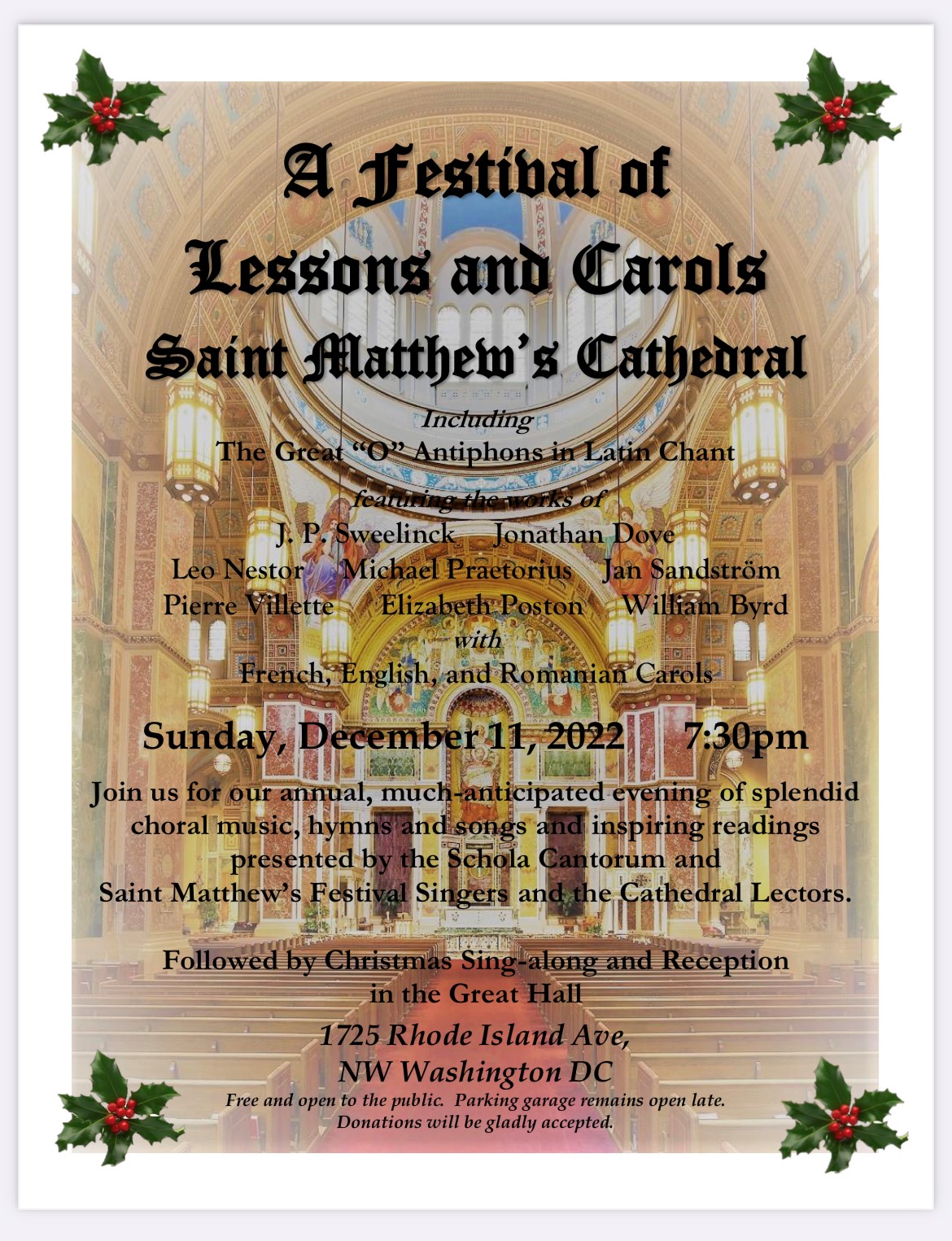 Lessons and Carols 2022 flier